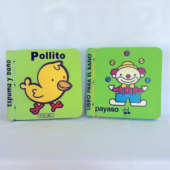VINTAGE 2002 Waterproof Colorful Bath Books Set Of 5 for Kids SPANISH LANGUAGE - Picture 3 of 10
